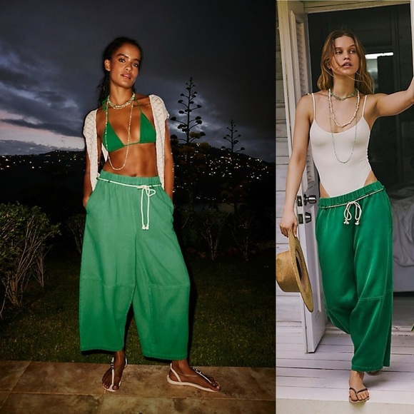 Free People Kayden Barrel Pant in Green - Picture 3 of 6
